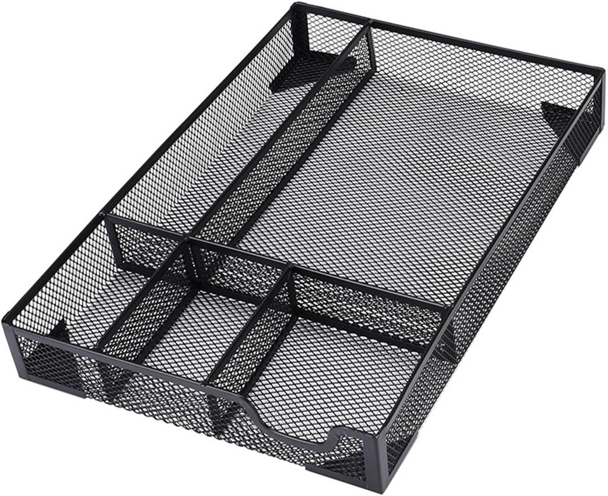 Lade Organizer - Opbergbak - Bureau Organiseren - 5 Rasters - 32 cm - Zwart