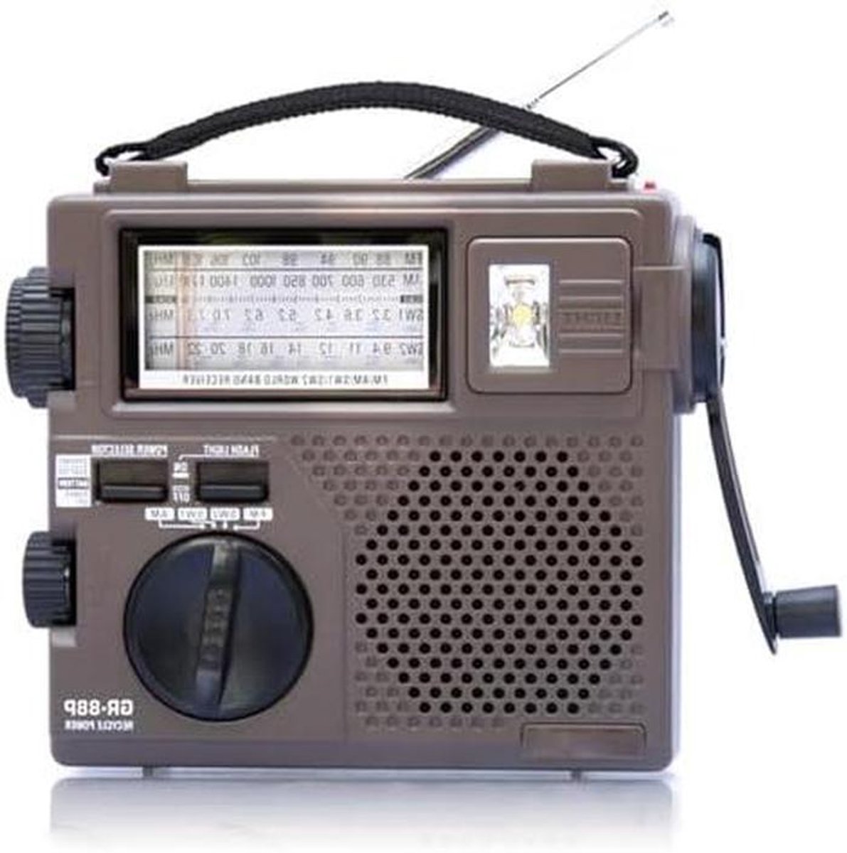 Noodradio met zaklamp - Draagbare radio - Buitenreizen - Handslinger opladen - 169 x 147 x 55 mm - Zwart