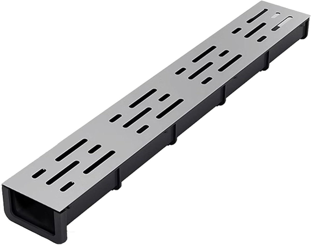Afvoergoot Rooster - Drainage Deksel - Efficiënte Drainage - Verdikt RVS - 50 x 7.5 x 4 cm - Zilver