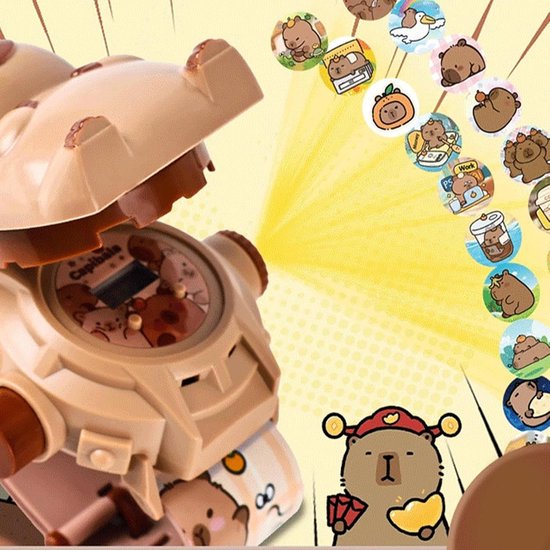 Projectieklok Kinderen - Dierenklok Leerzaam - Tijd Leren - 24 Projectiepatronen - 25 cm - Multicolor — afbeelding 5