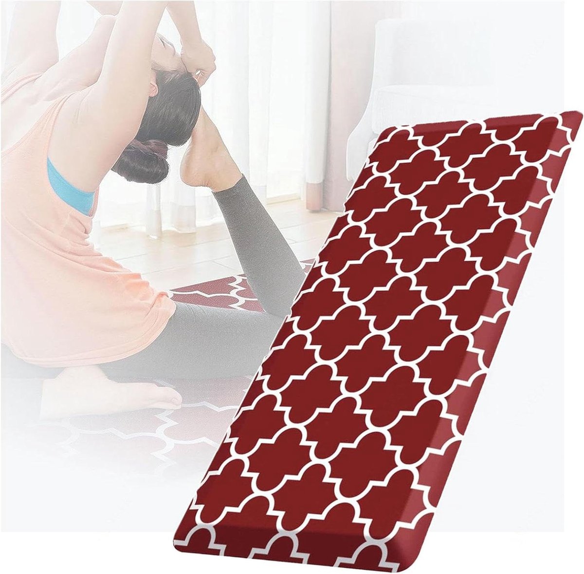 Antivermoeidheidsmat - Keukenmat - Comfortabel Staan - Extra Dik - 43x152 cm - Rood