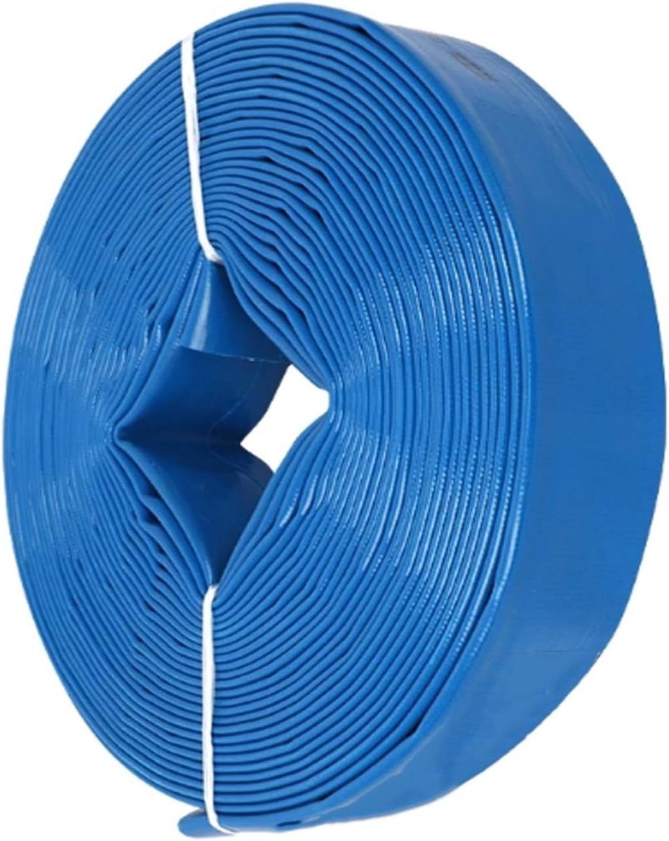 Afvoerslang - Platte slang - Tuin beregenen - Explosieveilig ontwerp - 50 meter - Blauw