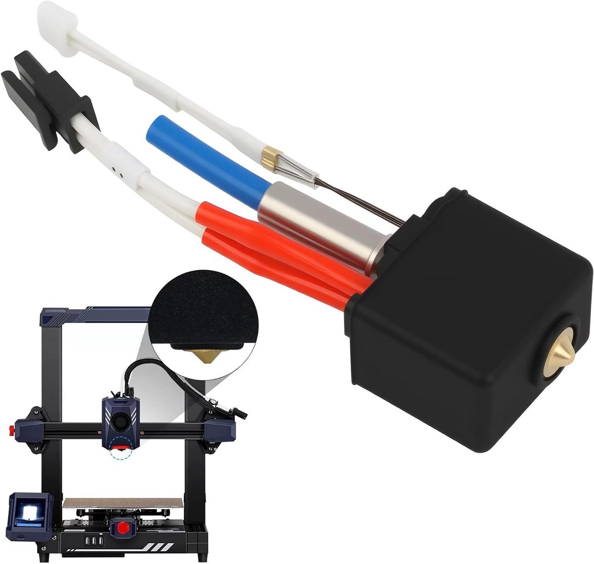 3D Printer Hotend - Extruder V5 J-Head - Professioneel Printen - Volcano Snel Ontwerp - 0.4mm Mondstuk - Messing Kleur