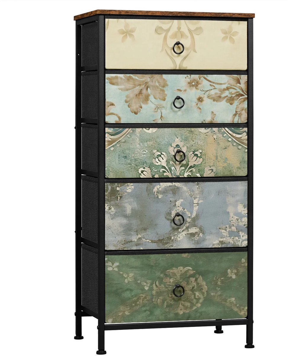 Trendique - Ladekast - Ladenkastje - Ladenkasten Slaapkamer - Ladekasten - Dressoir - Dressoir kasten - 5 Laden - 45.5 x 95.5 x 30 CM