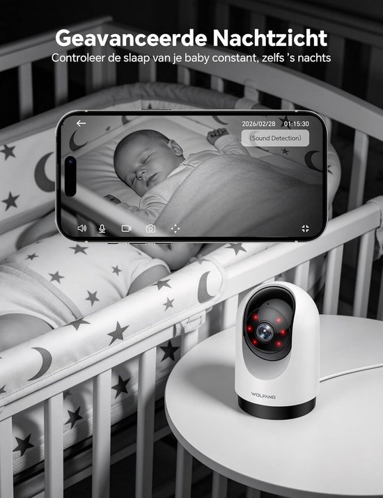 Binnen Camera Set - Beveiligingscamera's WiFi - Huis Dieren Bewaken - 360 Graden Rotatie - 2 Stuks - Wit — afbeelding 5