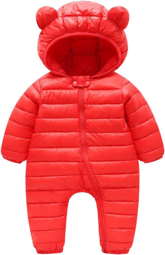 Baby Winterjas - Overalls Pak - Warm Blijven - Met Oren - Newborn Maat - Blauw — afbeelding 4