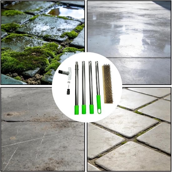 Draadreinigingsborstel - Schuurbezem Vloer - Terras Reinigen - Verstelbare Telescoopsteel - 160 cm Lengte - Niet gespecificeerd — afbeelding 5