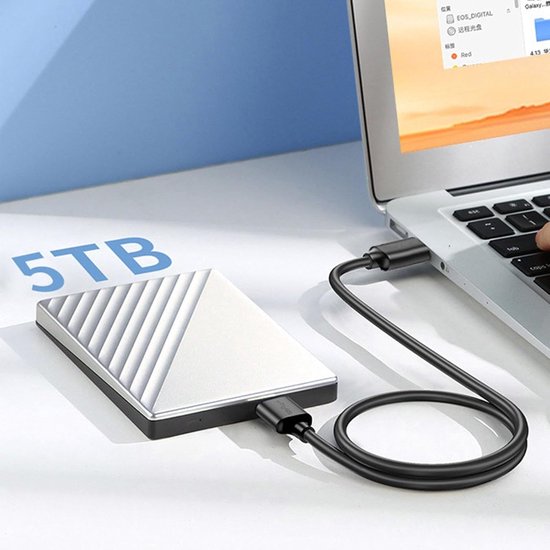 Externe Harde Schijf Kabel - Type C Kabel - Snelle Data Overdracht - Hoge Snelheid 5 Gbps - 30 cm — afbeelding 4