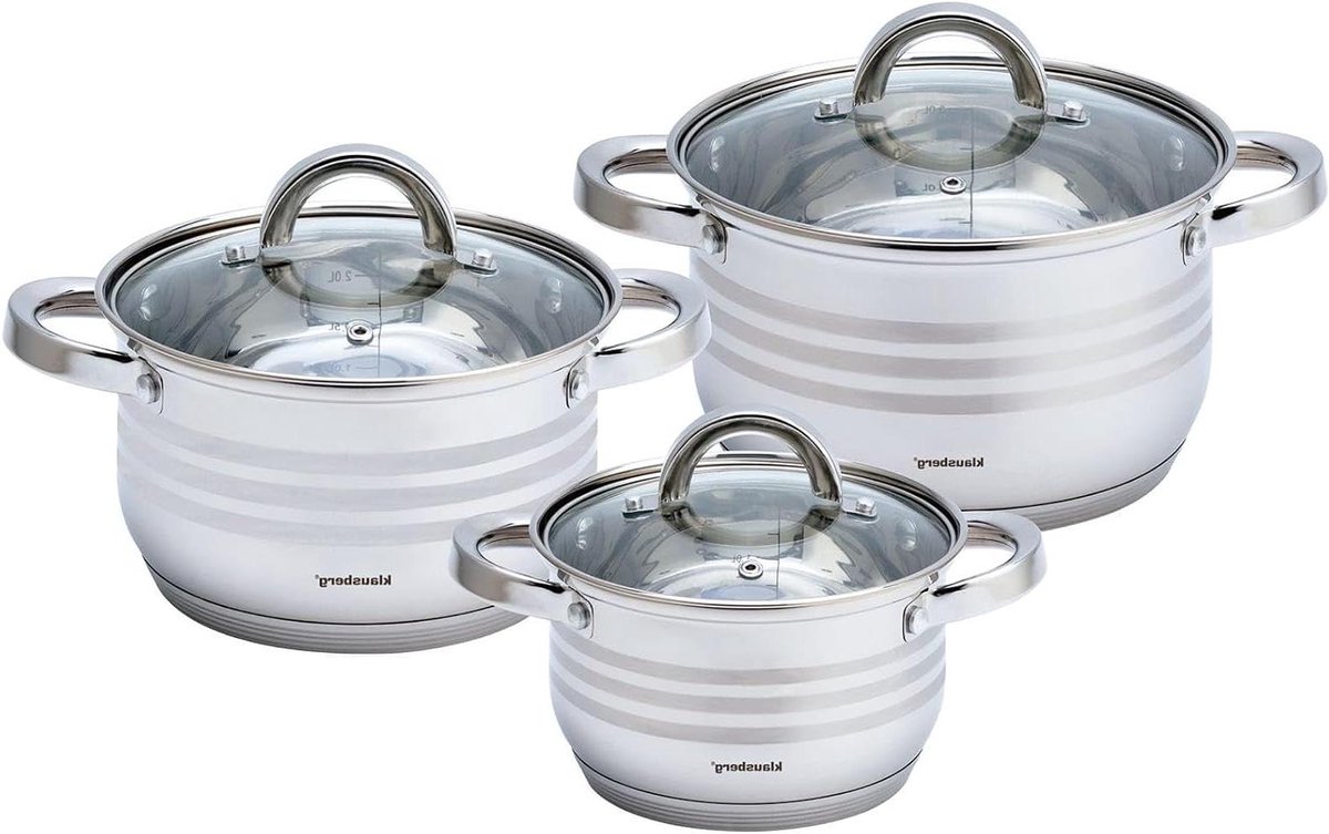Kookgerei Set - Pannen Set - Koken Thuis - Inductie Geschikt - 6 Delig - Zilver