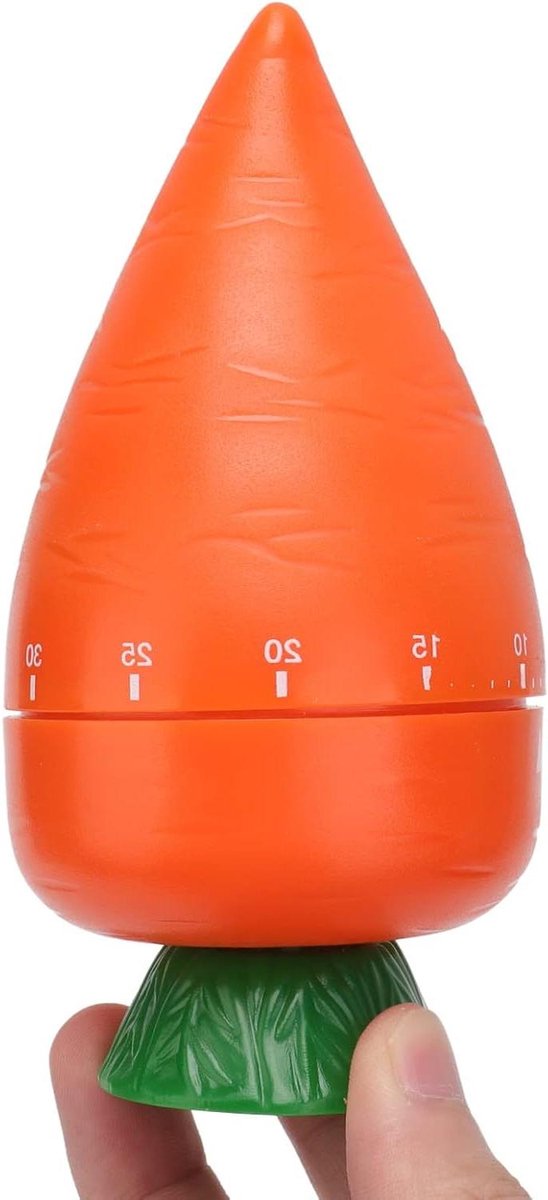 Mechanische Kookwekker - Keuken Timer - Koken en Leren - Leuke Wortelvorm - 11.9 cm - Oranje