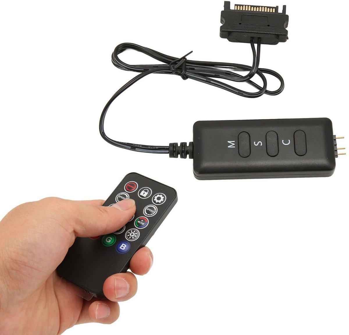 aladdien - ARGB Wireless Controller - RGB Case Fans - 5V 3PIN aansluiting - Perfect voor PC - SATA connectie - Verbeter de koeling en uitstraling va..