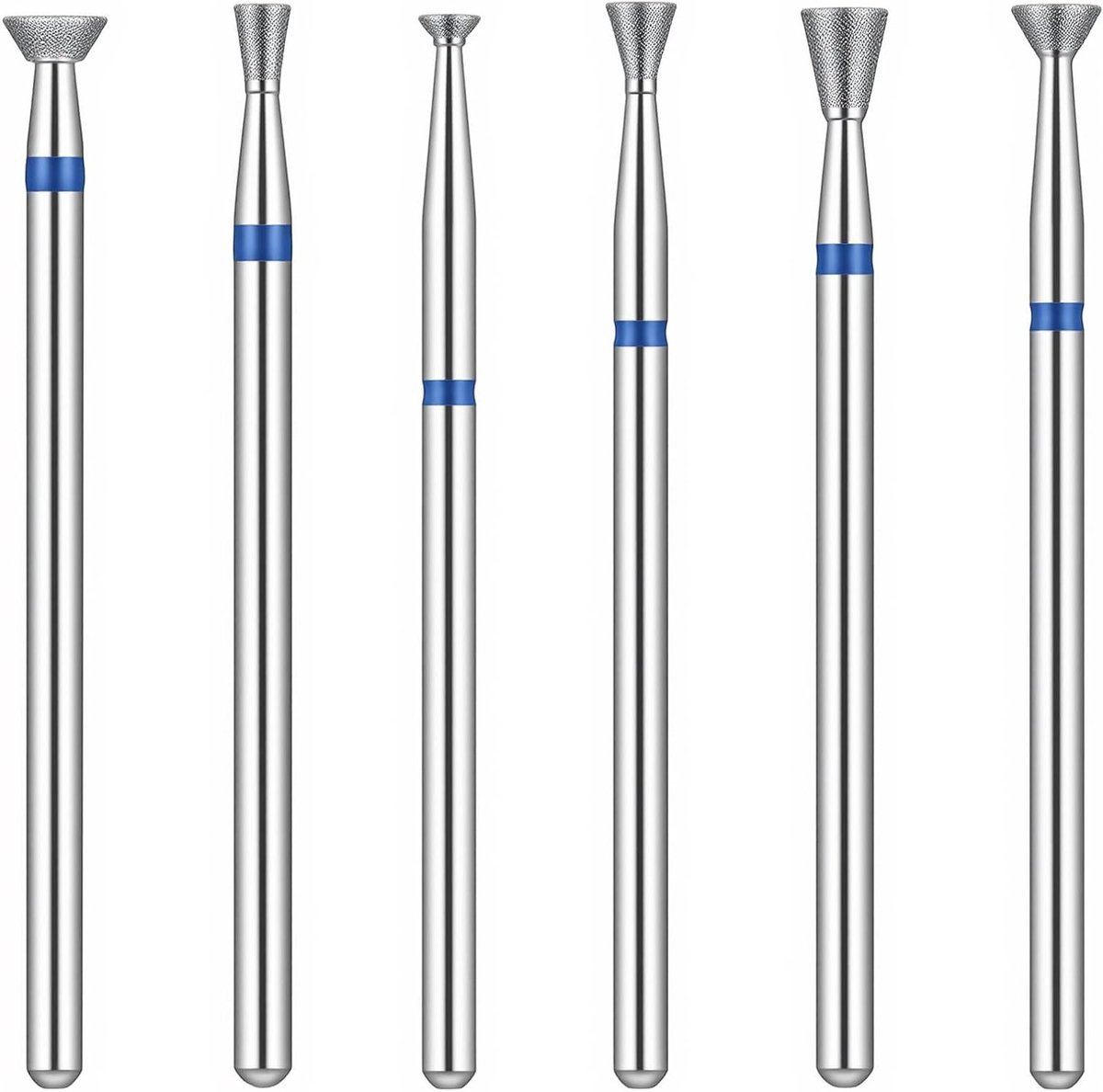 6-delige set nagelfreesbits van wolfraamcarbide, professioneel voor manicure en pedicure, met variabele maten voor precisie en gebruiksgemak