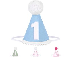Winmany Baby 1st Birthday Hat Infant First Birthday Cone Cap Cake Smash Party Photo Props Headpiece Decor for Girls Boys