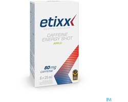 Etixx Caffeine Energy Shot - Sports Nutrition - Supplementen - 9X25 ml - Appel - Bevat 80mg cafeïne per shot - Gemakkelijk mee te nemen - Zonder kunstmatige zoetstoffen