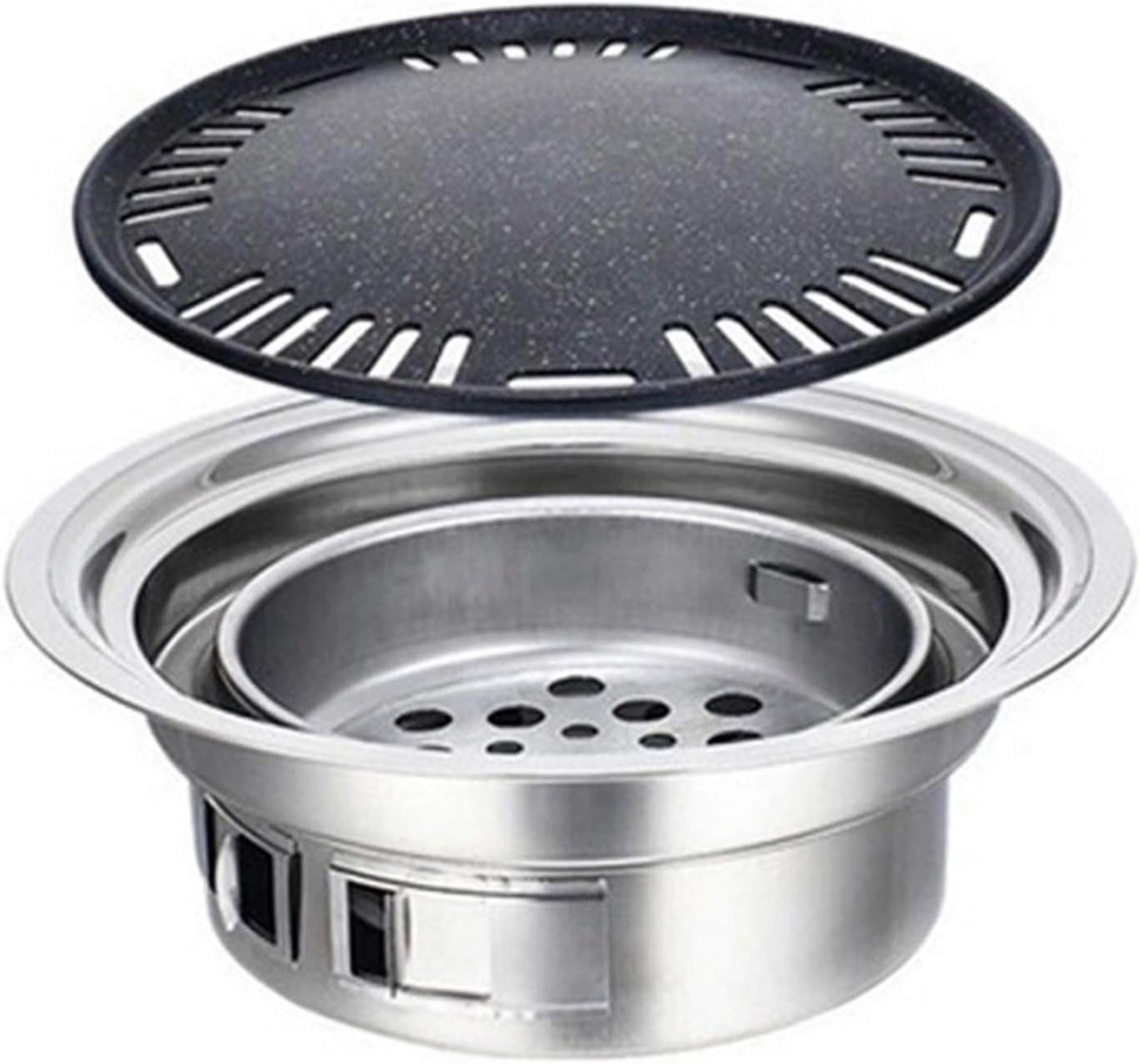 Draagbare BBQ Grill - Kool BBQ - Buiten Koken - Inklapbare Poten - 35cm Diameter - Zilver
