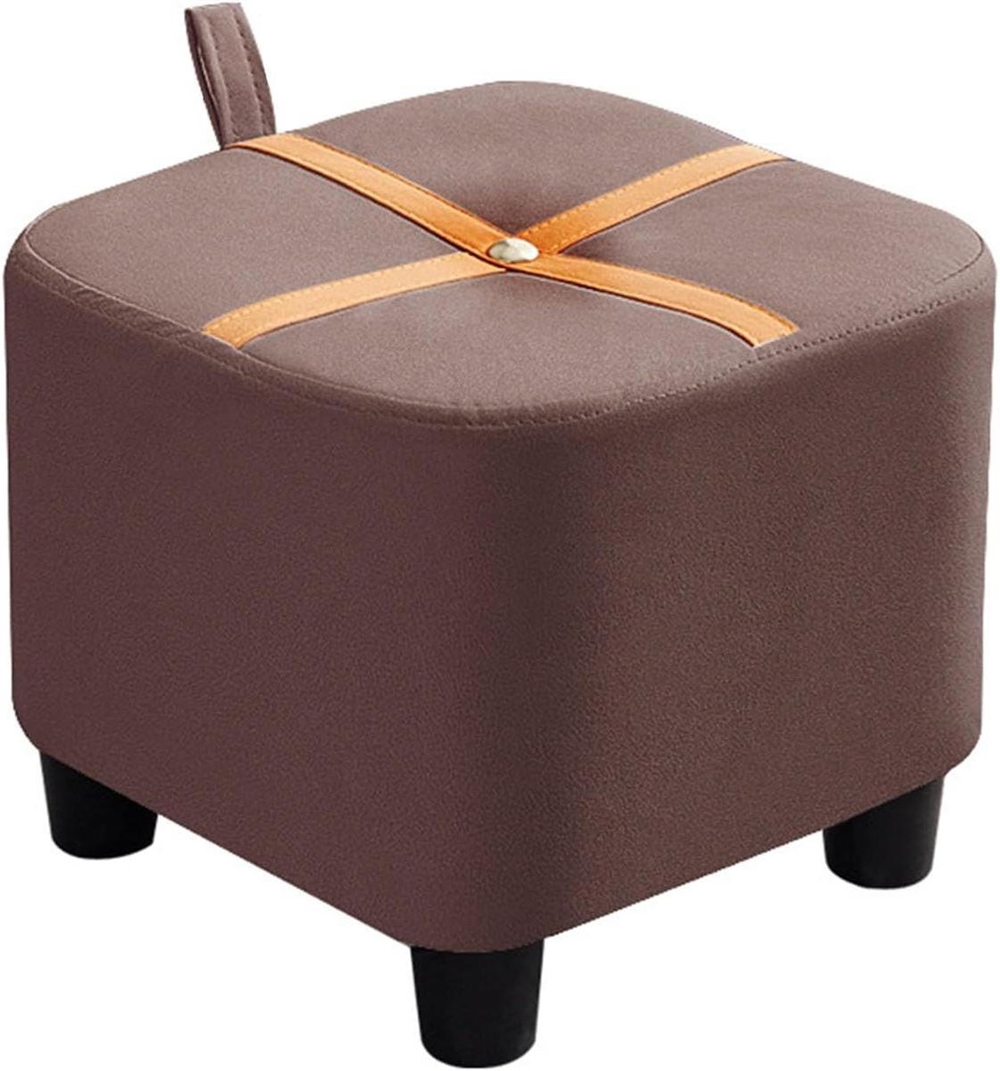 Voetenbankje - Kleine poef - Voeten rusten - Anti-slip pad - 28x28x28 cm - Bruin