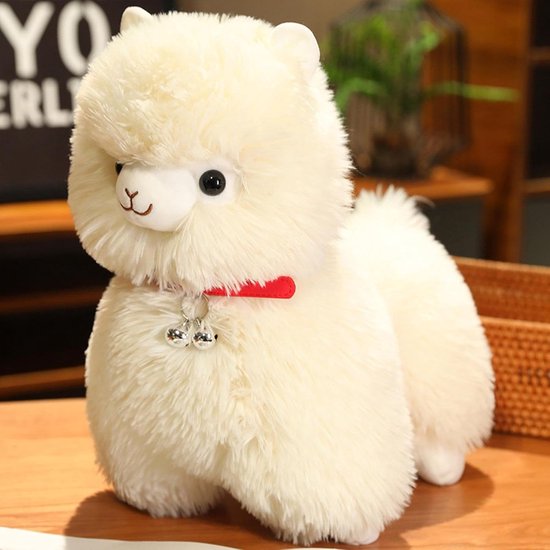 Pluche Knuffeldier - Zacht Speelgoed - Kinderen Knuffelen - Met Rinkelende Bel - 25 cm - Wit — afbeelding 3