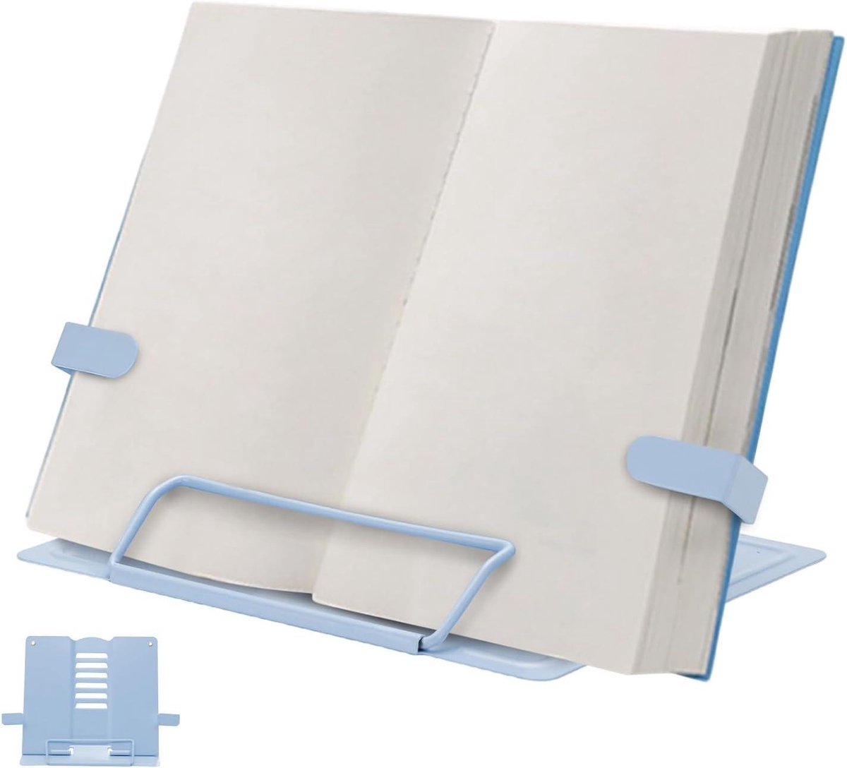 Kookboekhouder - Leesstandaard - Ergonomisch Lezen - Opvouwbaar Design - 21 cm breed - Blauw