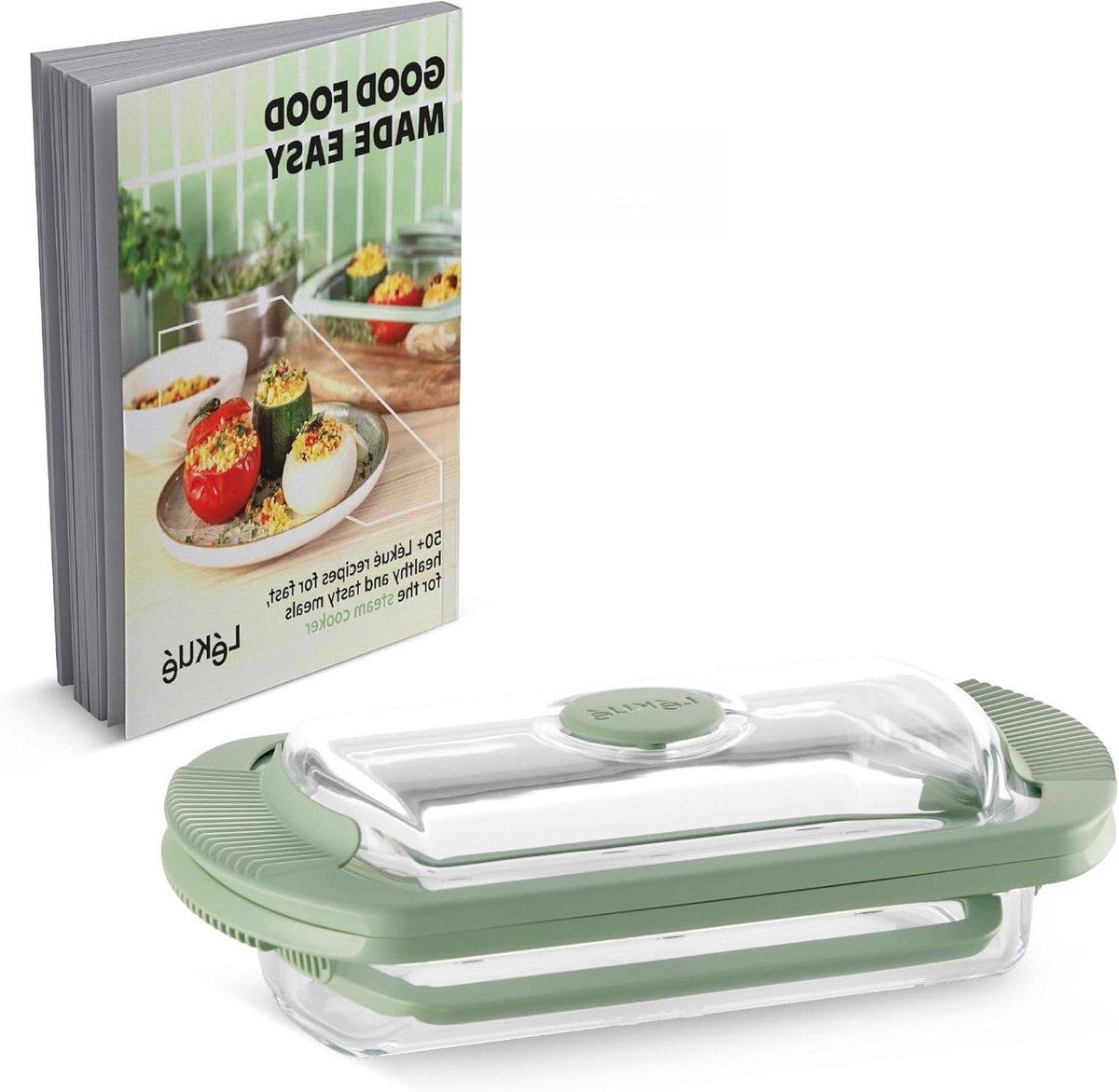 Stoomkoker Glas - Stoomoven Bakje - Gezond Koken - Automatische Ventiel - 750 ml - Transparant
