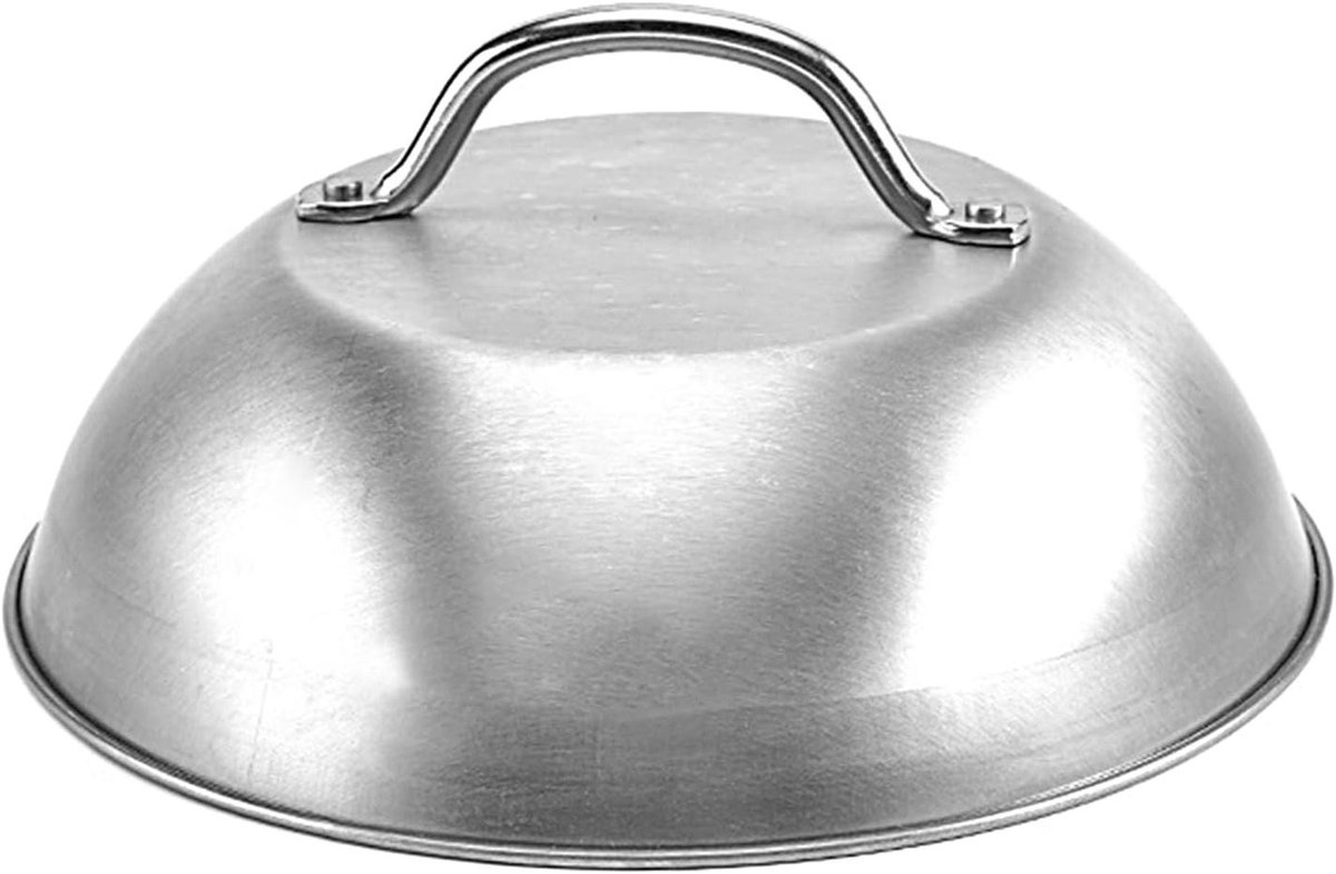 Stoomkap RVS - Smeltkoepel Keuken - Koken Grillen - Hittebestendig Handvat - 22.5 cm Diameter - Zilverkleurig