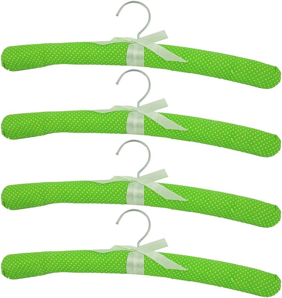 Kleding Hangers - Garderobe Hangers - Kleding Ophangen - Nylon Omwikkeling - 4 Stuks - Groen Wit