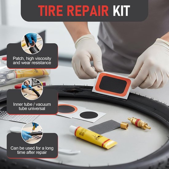 Fiets Reparatieset - Lekke Band Kit - Onderweg Repareren - Compleet met 38 Pleisters - 55 Delen - Niet gespecificeerd van Merkloos — afbeelding 2