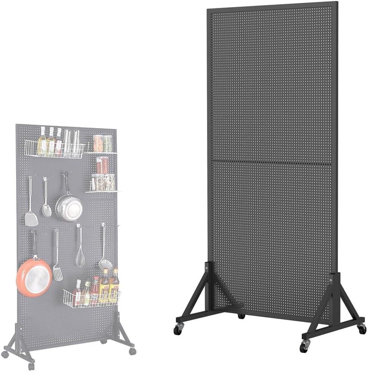 Paneel Organizer - Met Wielen - Ruimte Besparen - Duurzame Constructie - Verstelbaar - Zwart