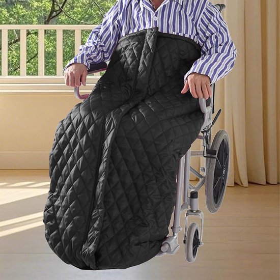 Rolstoel Voetenzak - Warmtedeken - Buiten Zitten - Winddichte Stof - 130 cm Lang - Zwart — afbeelding 2
