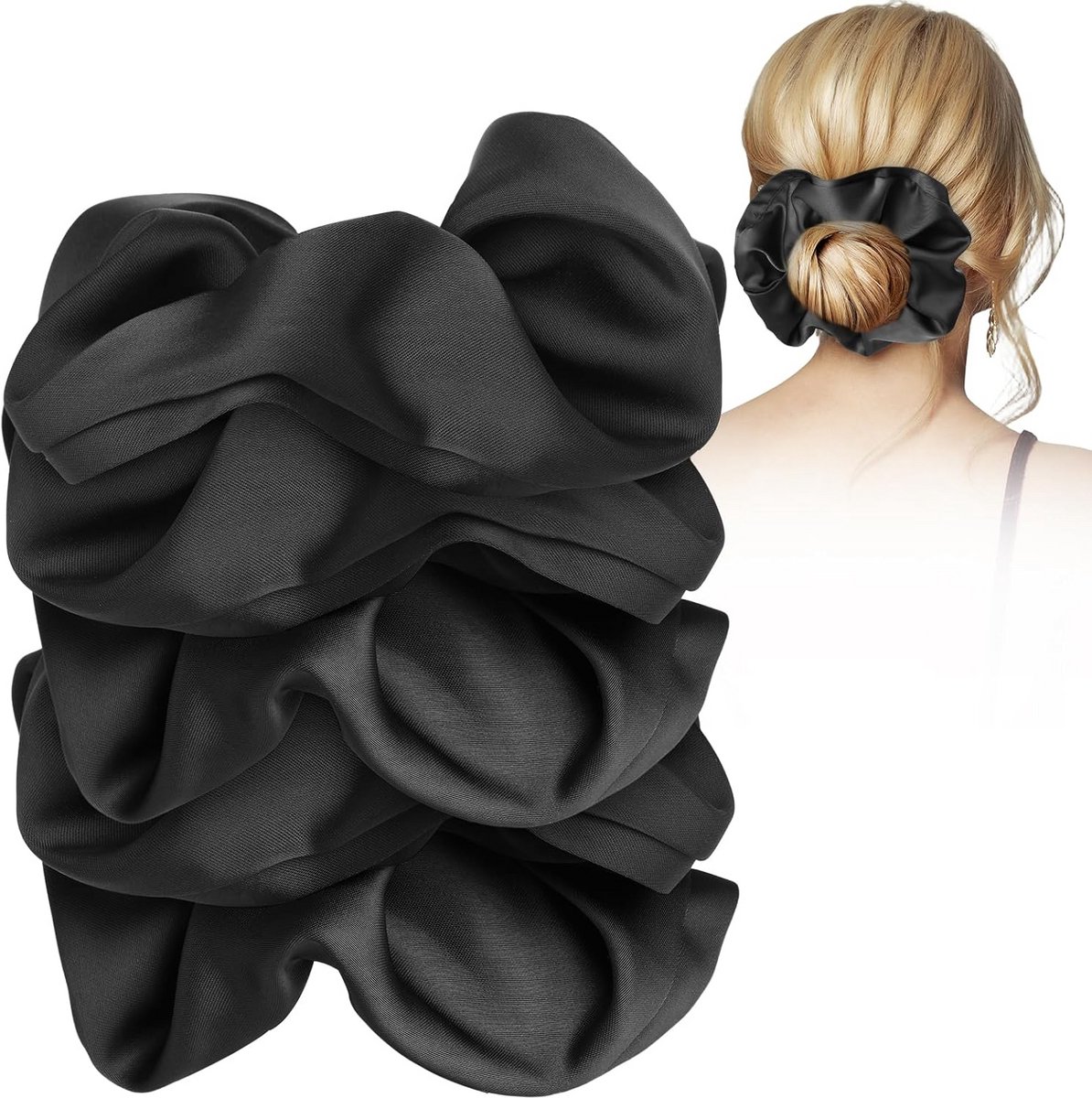Zachte Scrunchies Set 5 Stuks Hoge Elasticiteit zonder Kroezen voor Alle Haartypes