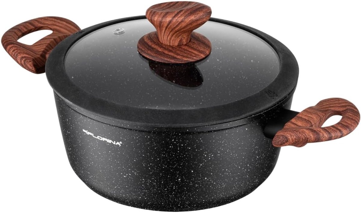 Aluminium Kookpan Zwarte Antiaanbaklaag 20cm 2.1L Geschikt voor alle Warmtebronnen incl. Inductie