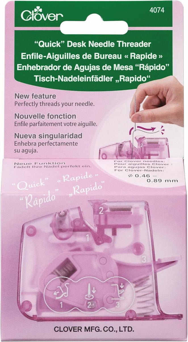 Clover Quick Desk Naald Threader, Roze
