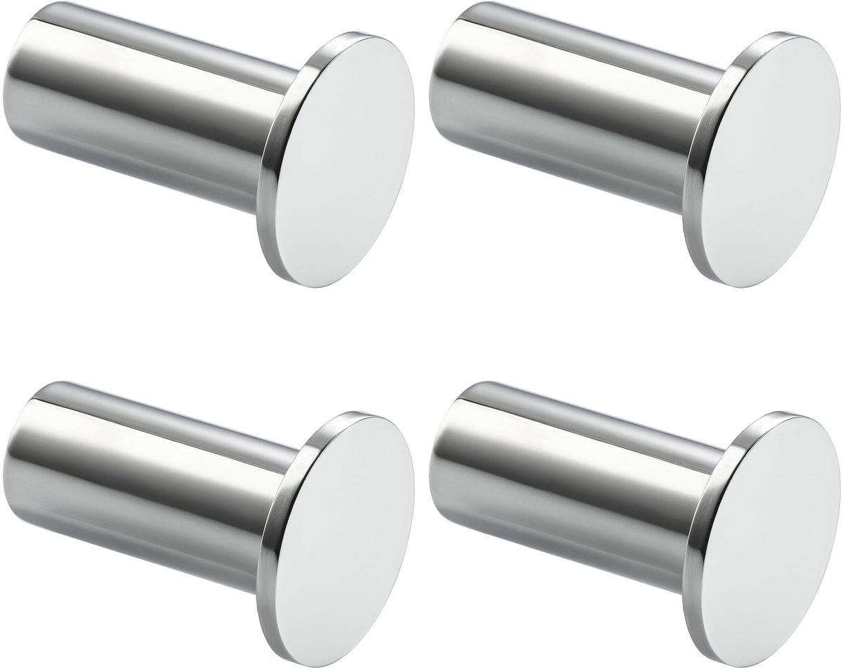 Wandhaken Set van 4 - Hoogwaardige RVS Kledinghaken voor Badkamer, Keuken en Slaapkamer - EGKN001Y-C-4P