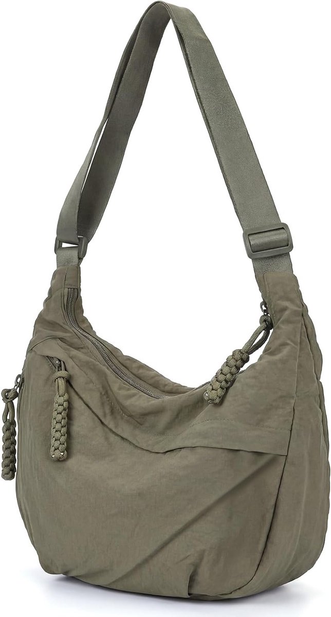 Half Moon Schoudertas van Nylon, Verstelbare Crossbody Tas voor Werk, Studie, Winkelen en Reizen, Ideaal voor Sport en Dagelijks Gebruik