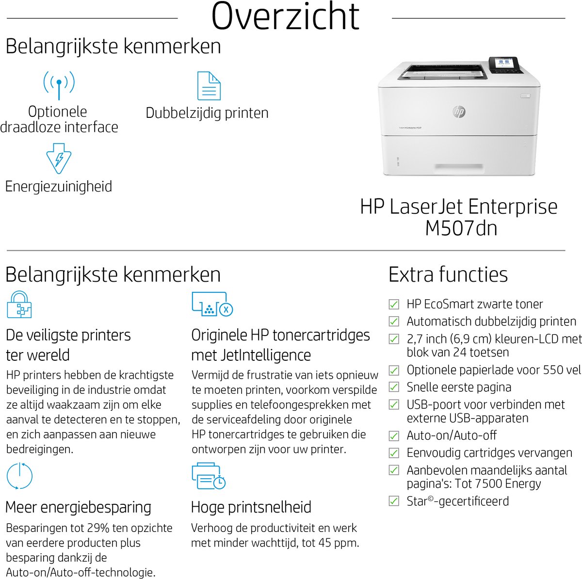 HP LaserJet Enterprise M507dn - Printer thumbnail 2
