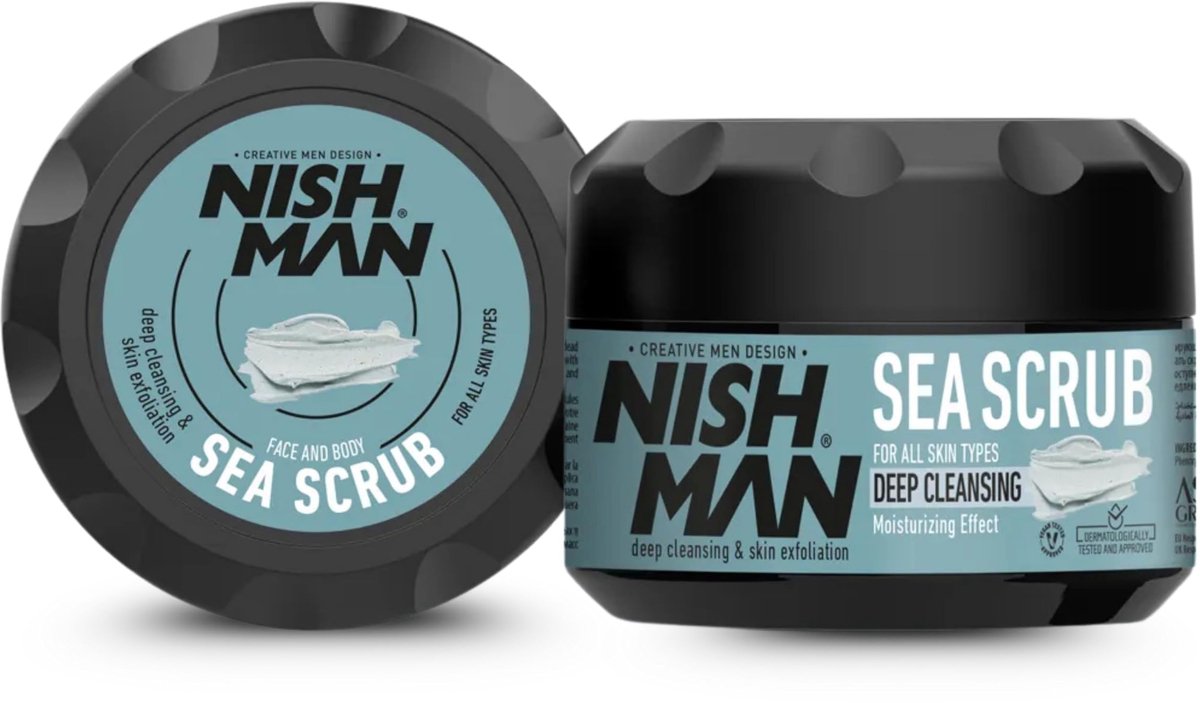 Nishman Facial Sea Scrub 300ml zeemineralen dieptereiniging voor heren
