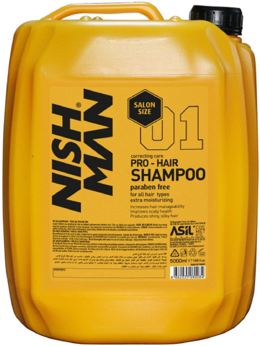 Nishman Salon Size 01 Pro-hair Paraben Free Shampoo 5 liter