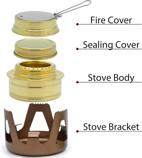 Outdoor Mini Draagbare Alcohol Kachel Brander Voor Backpacken Wandelen Camping Survival (Koper) — afbeelding 2