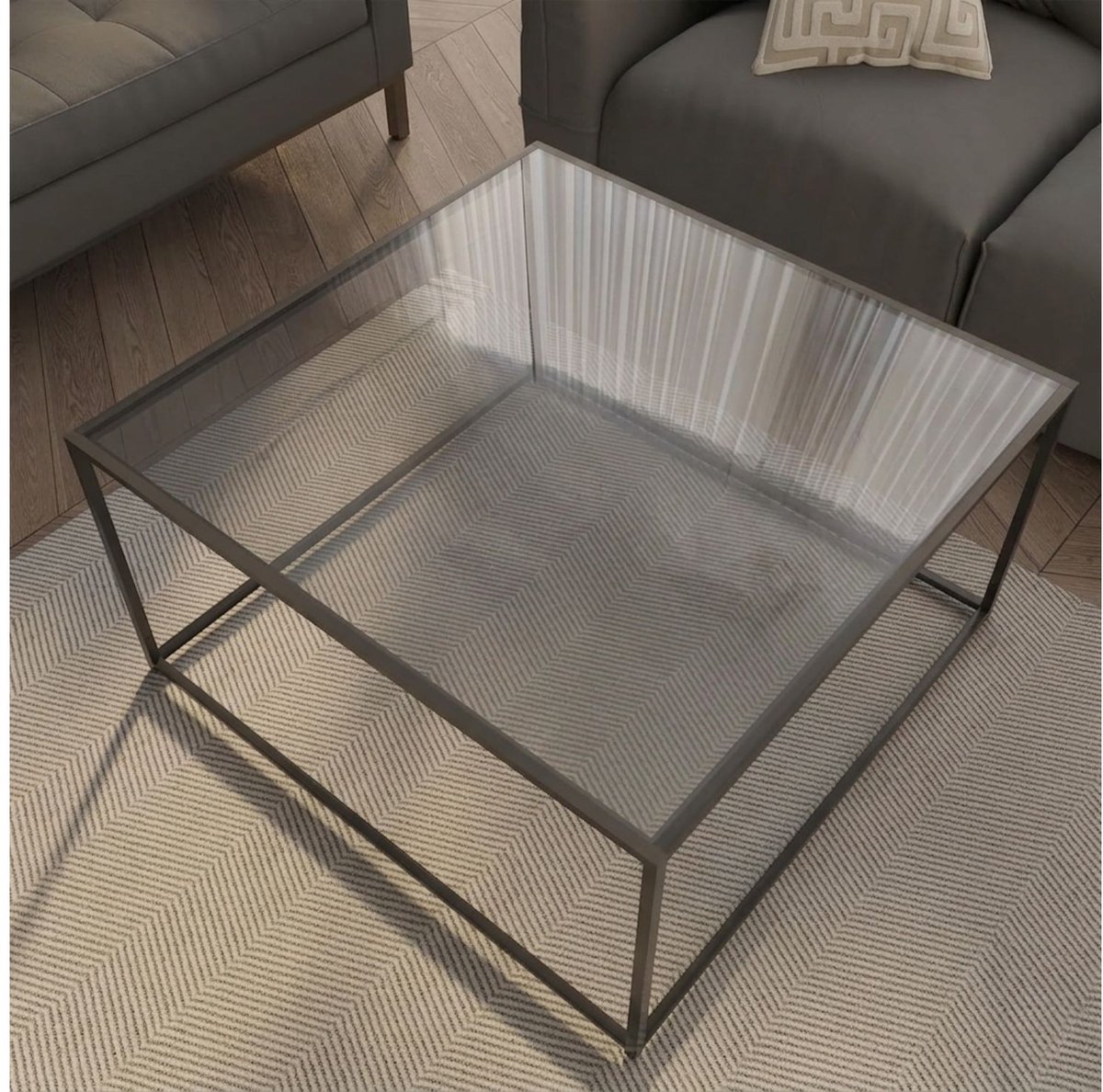 Imperatoris Salontafel - Geschikt voor Woonkamer, Thuiskantoor & Buiten - Stijlvolle Salon Tafel en Sidetable - Zwart - 67 x 67 x 40 cm - van Imperatoris