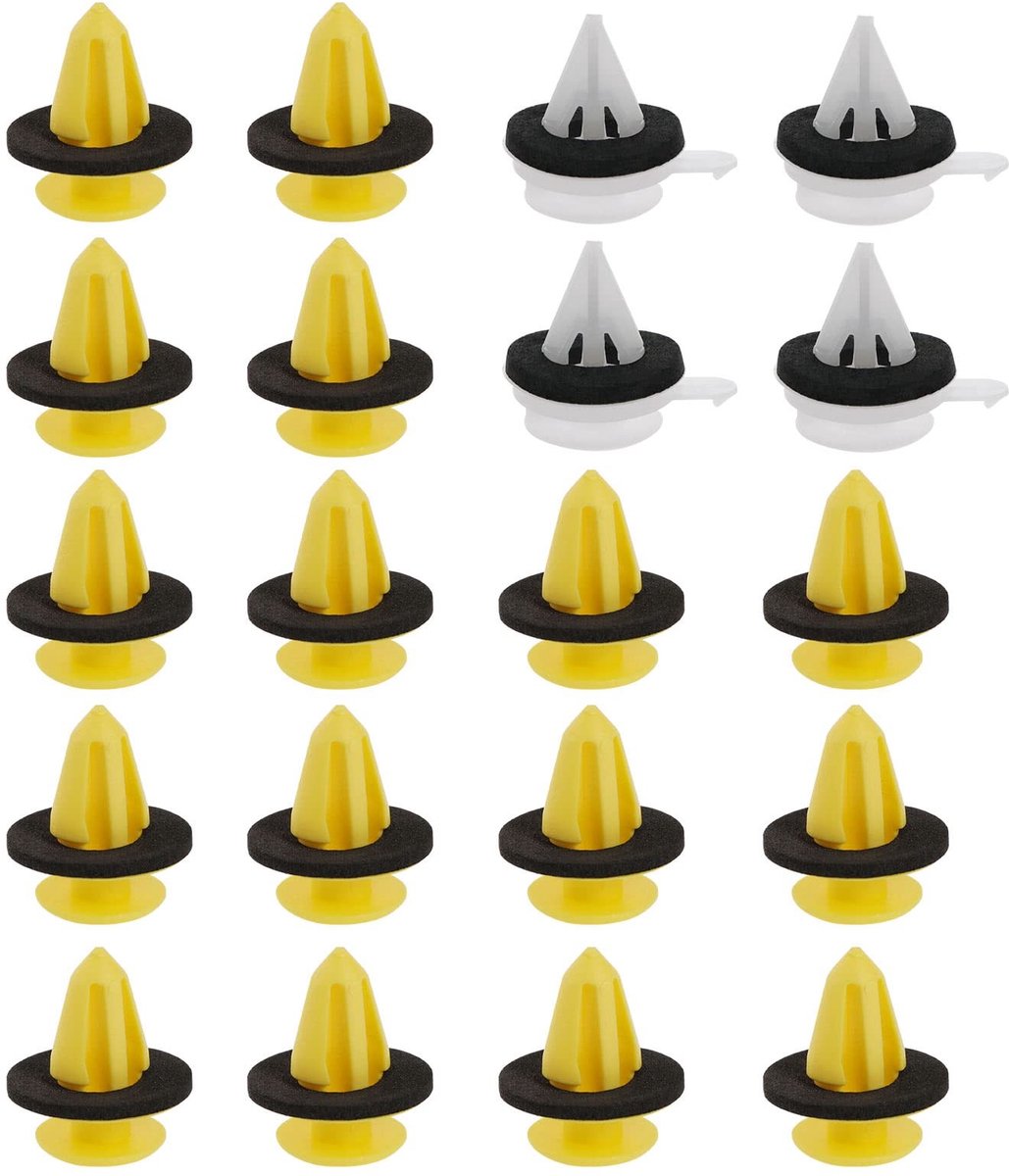 aladdien - Voorruit Trim Clip Set - Auto Pijler Verfraaiing - Wit en Geel - 2 Sets - Geschikt voor DISCOVERY 3