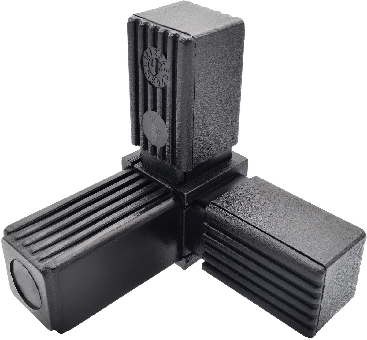 aladdien - 90° Connector - Elleboog voor vierkante buizen - Zwart - 4x connectoren - Voor installatie van afvoerpijpen - Geschikt voor 25 x...