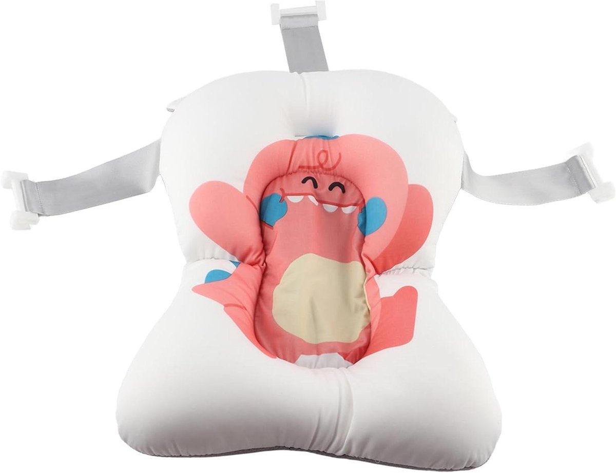Babybadkussen - Drijvend net - Veilig baden - Handsfree ontwerp - 50 x 30 x 8 cm - Roze