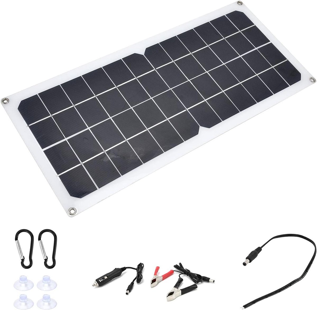Zonnepaneelset - Zonneoplader - Buiten opladen - Hoog rendement 10W - 46x22x4 cm - Zwart