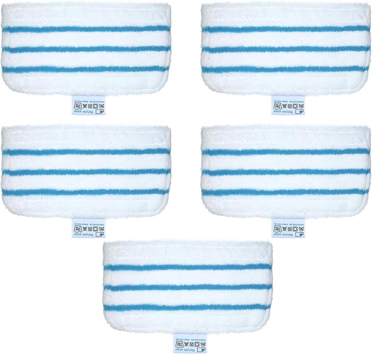 Dweildoek Set - Vervangende Pads - Stoomreinigen Vloeren - Wasbaar Microvezel - 5 Stuks - Zwart