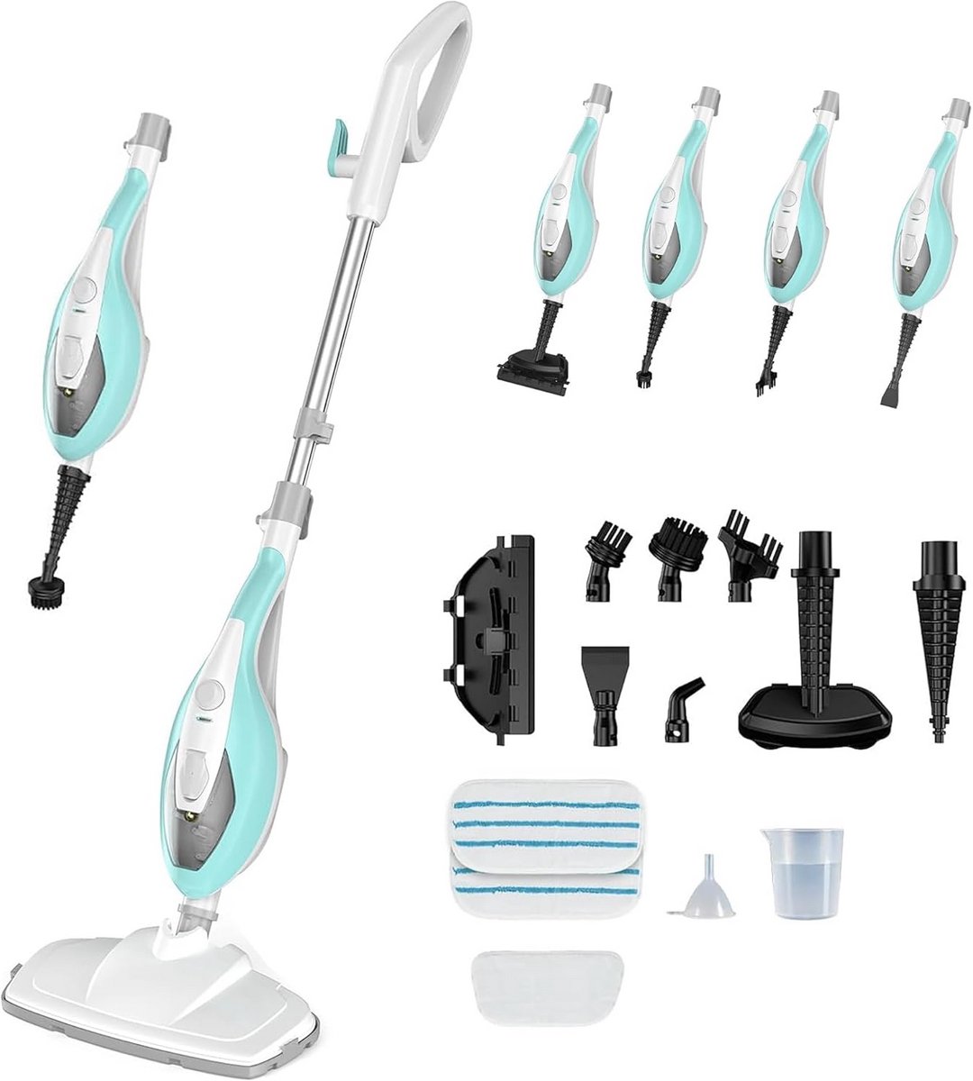 Handstoomreiniger - Stoommop - Dieptereiniging Huis - 1550W Krachtige Stoom - 120 cm Hoogte - Wit