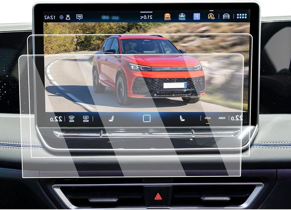 Pack van 2 Navigatie Beschermfolie voor VW Golf 8.5, ID.4, Tiguan 3 en Passat B9 - 12.9 Inch, Ultra Dun, Krasbestendig en Helder Scherm Bescherming voor Auto Navigatie