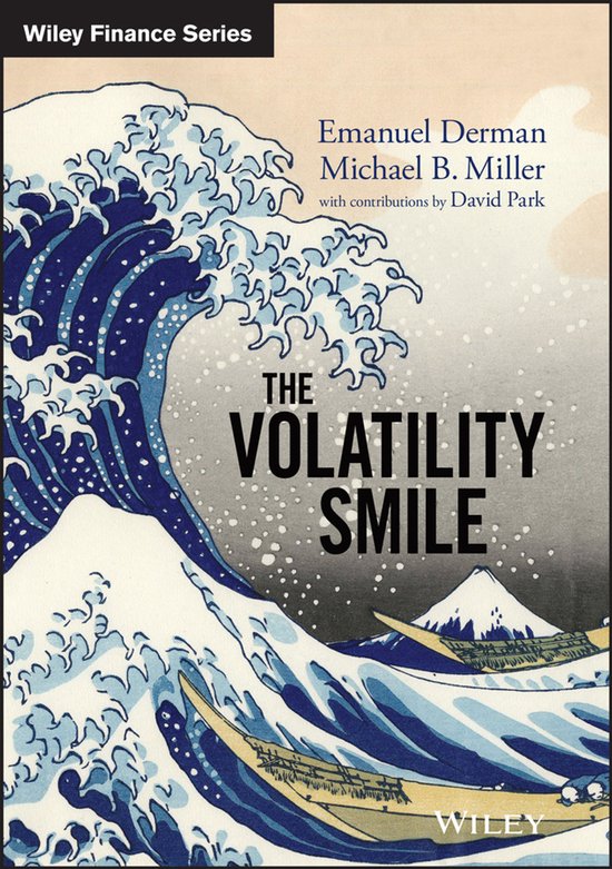 De omslag van 'The Volatility Smile' uit de Wiley Finance Series, met een afbeelding van een grote golf en de berg Fuji.