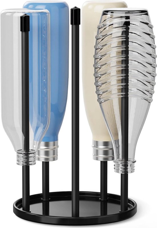 Premium Keramische Fleshouder met Druipbak voor 5 SodaStream Crystal Flessen - Ideaal voor Thuisgebruik en Organisatie
