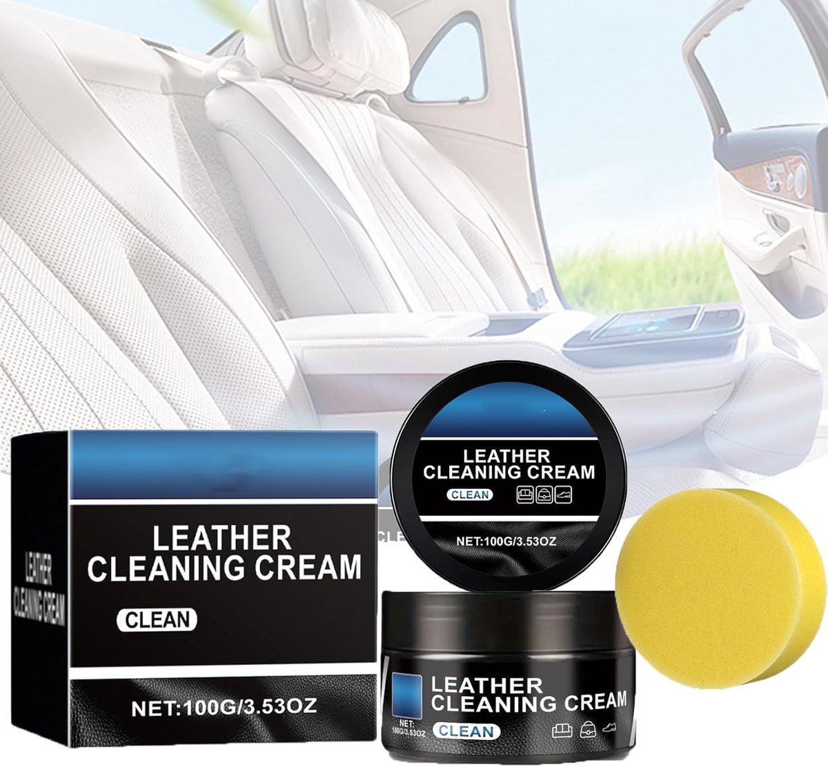 Crystal clear leather restorer - Reparatiecrème voor leer, reinigingscrème voor auto-interieur, lederen vulling, leercrème voor autostoelen, banken, leren jassen