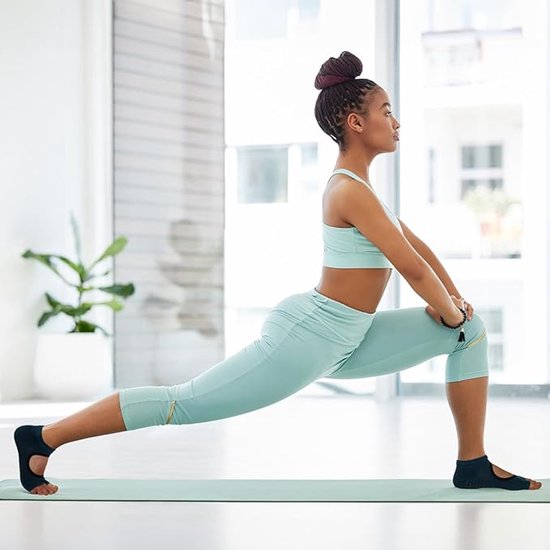 Yogasokken voor dames, antislip, open teen, pilates-sokken, ademend, antislip sokken voor thuis, training, sport, ballet, dans, trampoline, ziekenhuis, maat 35-42, 2 paar — afbeelding 4