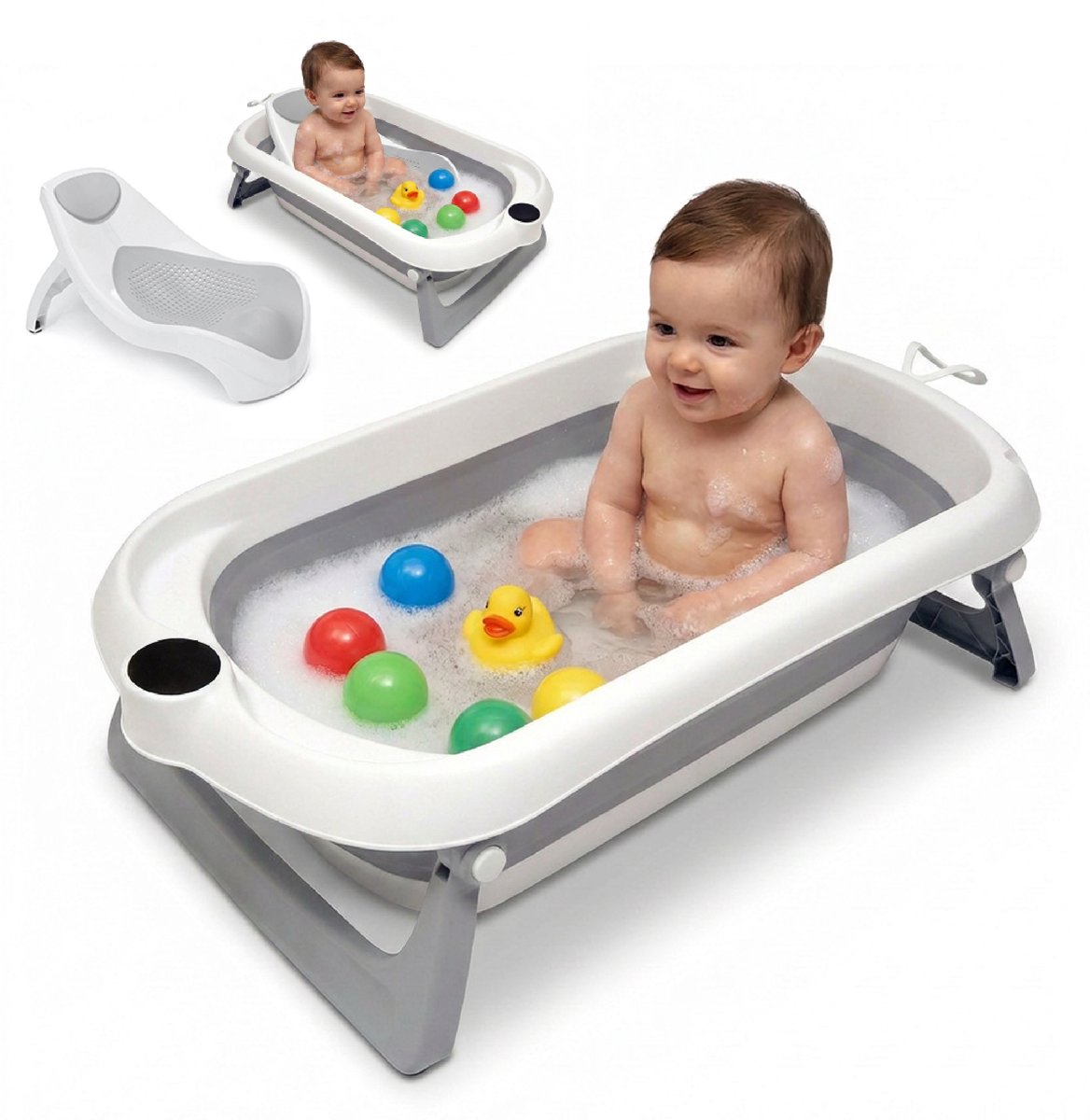 Baby Habits Badset met Thermometer en Anti-Slip Zitvlak - Gebruiksvriendelijk en Inklapbaar